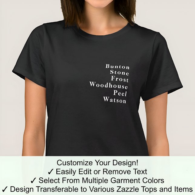 Surname Forename Famous Name Trend Custom 02W T-Shirt (Creator Uploaded)