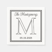 Surname Initial and Wedding Date Double Border
