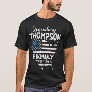Surname Thompson US Flag Thompson Last Name Thomps T-Shirt