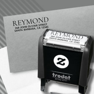 Surname with return address self-inking stamp