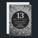 Surprise 13th Birthday Black and Silver Glitter Invitation<br><div class="desc">Surprise 13th Birthday Invitation. Black and Silver Glitter. Silver Diamond. Kids Birthday Party. For Boy or Girl Bday Bash Party Invite. For further customisation,  please click the "Customise it" button and use our design tool to modify this template.</div>