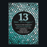 Surprise 13th Birthday Black and Teal Glitter Invitation<br><div class="desc">Surprise 13th Birthday Invitation. Black and Teal Glitter. Teal Diamond. Kids Birthday Party. For Boy or Girl Bday Bash Party Invite. For further customisation,  please click the "Customise it" button and use our design tool to modify this template.</div>