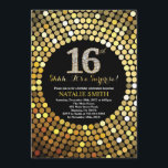 Surprise 16th Birthday Black and Gold Glitter Invitation<br><div class="desc">Surprise 16th Birthday Invitation. Black and Gold Glitter. Gold Diamond. Kids Birthday Party. For Boy or Girl Bday Bash Party Invite. For further customisation,  please click the "Customise it" button and use our design tool to modify this template.</div>