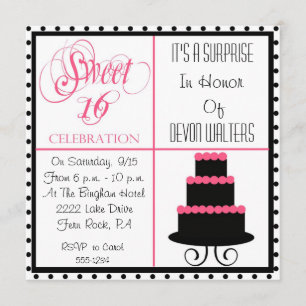 Surprise 16th Birthday-Sweet 16 Party Invitation