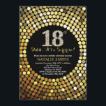 Surprise 18th Birthday Black and Gold Glitter Invitation<br><div class="desc">Surprise 18th Birthday Invitation. Black and Gold Glitter. Gold Diamond. Adult Birthday Party. For Men or Women. For further customisation,  please click the "Customise it" button and use our design tool to modify this template.</div>