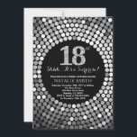 Surprise 18th Birthday Black and Silver Glitter Invitation<br><div class="desc">Surprise 18th Birthday Invitation. Black and Silver Glitter. Silver Diamond. Adult Birthday Party. For Men or Women. For further customisation,  please click the "Customise it" button and use our design tool to modify this template.</div>