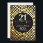 Surprise 21st Birthday Black and Gold Glitter Invitation<br><div class="desc">Surprise 21st Birthday Invitation. Black and Gold Glitter. Gold Diamond. Adult Birthday Party. For Men or Women. For further customisation,  please click the "Customise it" button and use our design tool to modify this template.</div>