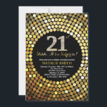 Surprise 21st Birthday Black and Gold Glitter Invitation<br><div class="desc">Surprise 21st Birthday Invitation. Black and Gold Glitter. Gold Diamond. Adult Birthday Party. For Men or Women. For further customisation,  please click the "Customise it" button and use our design tool to modify this template.</div>