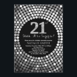 Surprise 21st Birthday Black and Silver Glitter Invitation<br><div class="desc">Surprise 21st Birthday Invitation. Black and Silver Glitter. Silver Diamond. Adult Birthday Party. For Men or Women. For further customisation,  please click the "Customise it" button and use our design tool to modify this template.</div>
