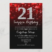Surprise 21st Birthday - Black Red Silver