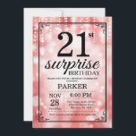 Surprise 21st Birthday Invitation Red Glitter<br><div class="desc">Surprise 21st Birthday Invitation with Red String Lights with Red Glitter Background. Red Birthday. Adult Birthday. Men or Women Bday Invite. 13th 15th 16th 18th 20th 21st 30th 40th 50th 60th 70th 80th 90th 100th, Any age. For further customisation, please click the "Customise it" button and use our design tool...</div>