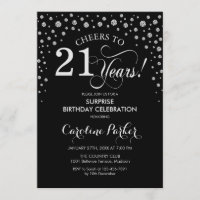 Surprise 21st Birthday Party - Black Silver