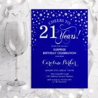 Surprise 21st Birthday Party - Royal Blue Silver