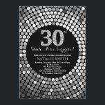 Surprise 30th Birthday Black and Silver Glitter Invitation<br><div class="desc">Surprise 30th Birthday Invitation. Black and Silver Glitter. Silver Diamond. Adult Birthday Party. For Men or Women. For further customisation,  please click the "Customise it" button and use our design tool to modify this template.</div>