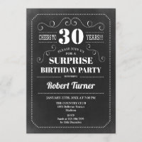 Surprise 30th Birthday - Chalkboard