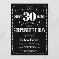 Surprise 30th Birthday Invitation Chalkboard