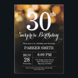 Surprise 30th Birthday Invitation Gold Glitter<br><div class="desc">Surprise 30th Birthday Invitation with Gold String Lights with Gold Glitter Background. Gold Birthday. Adult Birthday. Men or Women Bday Invite. 13th 15th 16th 18th 20th 21st 30th 40th 50th 60th 70th 80th 90th 100th, Any age. For further customisation, please click the "Customise it" button and use our design tool...</div>