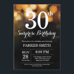 Surprise 30th Birthday Invitation Gold Glitter<br><div class="desc">Surprise 30th Birthday Invitation with Gold String Lights with Gold Glitter Background. Gold Birthday. Adult Birthday. Men or Women Bday Invite. 13th 15th 16th 18th 20th 21st 30th 40th 50th 60th 70th 80th 90th 100th, Any age. For further customisation, please click the "Customise it" button and use our design tool...</div>