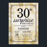 Surprise 30th Birthday Invitation Gold Glitter<br><div class="desc">Surprise 30th Birthday Invitation with Gold String Lights with Gold Glitter Background. Gold Birthday. Adult Birthday. Men or Women Bday Invite. 13th 15th 16th 18th 20th 21st 30th 40th 50th 60th 70th 80th 90th 100th, Any age. For further customisation, please click the "Customise it" button and use our design tool...</div>