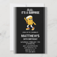 Surprise 30th Birthday invitations Beer Funny