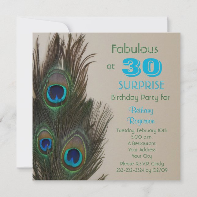 Surprise 30th Birthday Party Invitation Fabulous (Front)