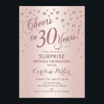 Surprise 30th Birthday Party - Rose Gold Invitation<br><div class="desc">Surprise 30th Birthday Party Invitation
Elegant design with faux glitter rose gold. Features script font and confetti. Cheers to 30 Years! Message me if you need a custom age.</div>