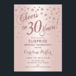 Surprise 30th Birthday Party - Rose Gold Invitation<br><div class="desc">Surprise 30th Birthday Party Invitation
Elegant design with faux glitter rose gold. Features script font and confetti. Cheers to 30 Years! Message me if you need a custom age.</div>