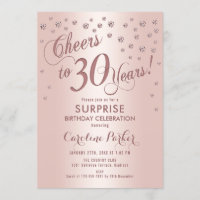 Surprise 30th Birthday Party - Rose Gold