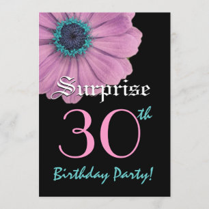 SURPRISE 30th Birthday Template Pink Daisy