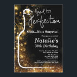 Surprise 30th Birthday Wine Aged to Perfection Invitation<br><div class="desc">Surprise 30th Wine Birthday Invitation. Aged to Perfection. Red Wine. Wine Tasting Invitation. Black and Gold Glitter Champagne. 18th 20th 21st 30th 40th 50th 60th 70th 80th 90th 100th,  Any Ages. For further customisation,  please click the "Customise it" button and use our design tool to modify this template.</div>