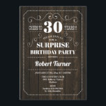 Surprise 30th Birthday - Wood Pattern Invitation<br><div class="desc">Surprise 30th Birthday Invitation
Elegant retro design with wood pattern. Cheers to 30 years!</div>