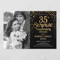 Surprise 35th Anniversary with Photo - Black Gold