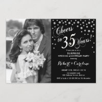Surprise 35th Anniversary with Photo Silver Black