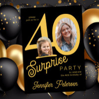 Surprise 40 modern 2 photo 40th birthday