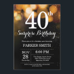 Surprise 40th Birthday Invitation Gold Glitter<br><div class="desc">Surprise 40th Birthday Invitation with Gold String Lights with Gold Glitter Background. Gold Birthday. Adult Birthday. Men or Women Bday Invite. 13th 15th 16th 18th 20th 21st 30th 40th 50th 60th 70th 80th 90th 100th, Any age. For further customisation, please click the "Customise it" button and use our design tool...</div>