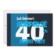 SURPRISE 40th Birthday Modern Blue W566A