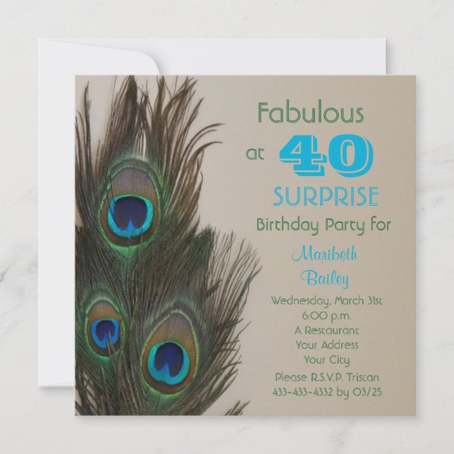 Surprise 40th Birthday Party Invitation Fabulous (Front)