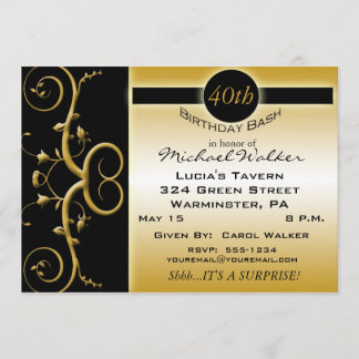 Surprise 40th Birthday Party Invitations