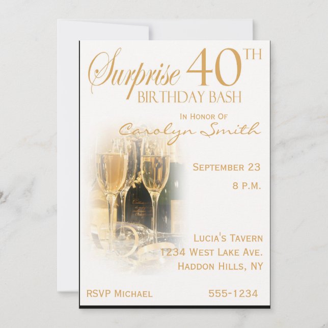 Surprise 40th Birthday Party Invitations (Front)