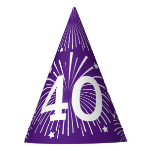 Surprise 40th Birthday party paper cone hats