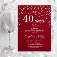 Surprise 40th Birthday Party - Red Silver