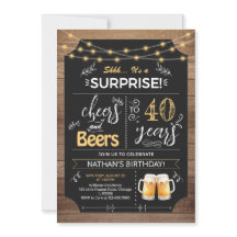 Surprise 40th Birthday Rustic Chalkboard