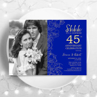 Surprise 45th Anniversary With Photo Sapphire Gold
