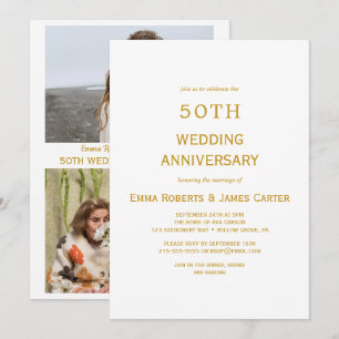 Surprise 50th Anniversary Invitation Gold