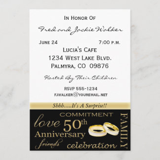 Surprise 50th Anniversary Party Invitations