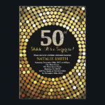 Surprise 50th Birthday Black and Gold Glitter Invitation<br><div class="desc">Surprise 50th Birthday Invitation. Black and Gold Glitter. Gold Diamond. Adult Birthday Party. For Men or Women. For further customisation,  please click the "Customise it" button and use our design tool to modify this template.</div>