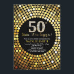 Surprise 50th Birthday Black and Gold Glitter Invitation<br><div class="desc">Surprise 50th Birthday Invitation. Black and Gold Glitter. Gold Diamond. Adult Birthday Party. For Men or Women. For further customisation,  please click the "Customise it" button and use our design tool to modify this template.</div>
