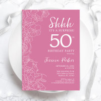 Surprise 50th Birthday - Floral Pink