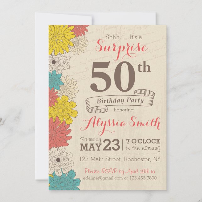 Surprise 50th Birthday Invitation (Front)