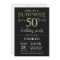 Surprise 50th Birthday Invitation Black and Gold